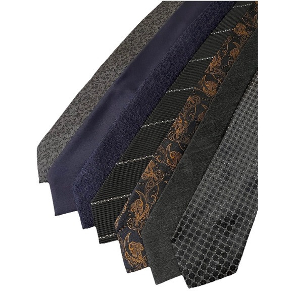 Designer Tie Lot Of 7 Trussini Donna Karen Rene Lezard Santoni Banana Republic